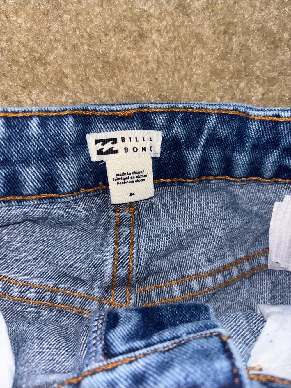 Billabong Light Blue Denim Jeans with Contrast Stitching
